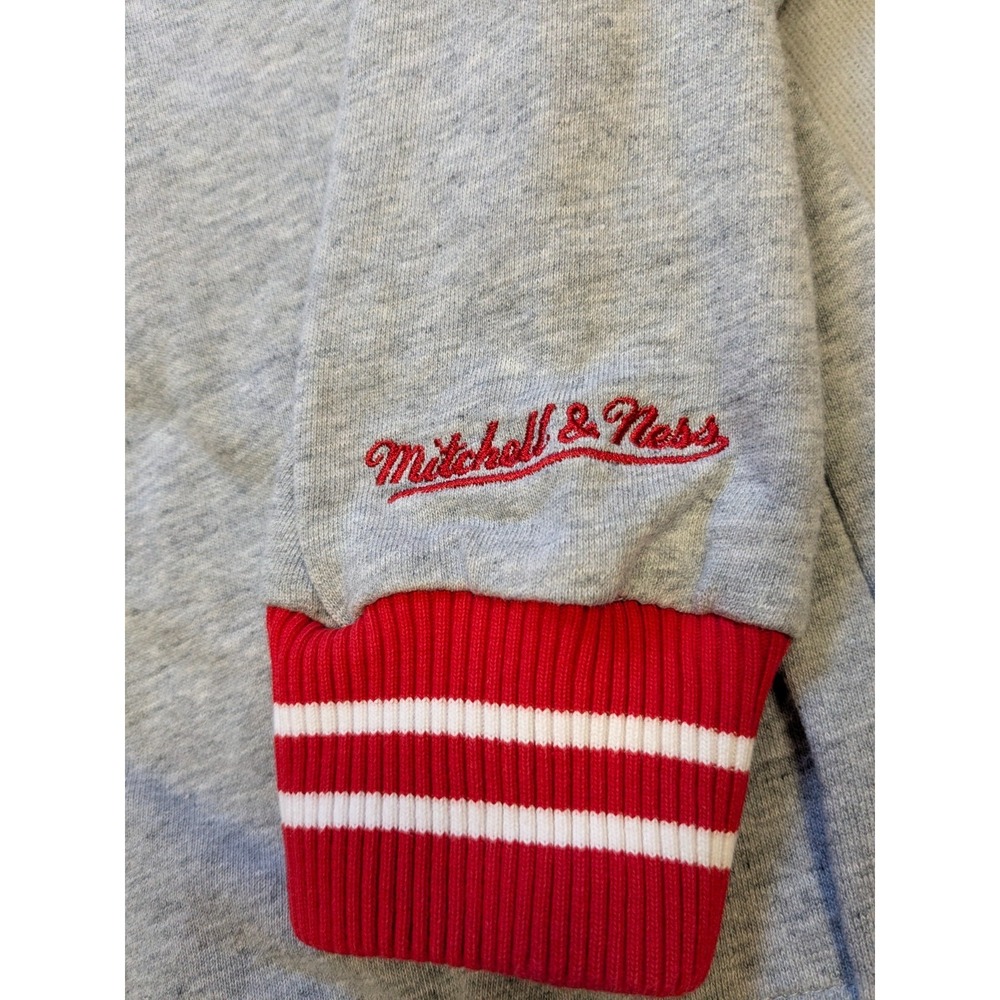 Ohio State Buckeyes Hoodie Mens Medium Gray Mitchell Ness Sweatshirt Football - Picture 8 of 13